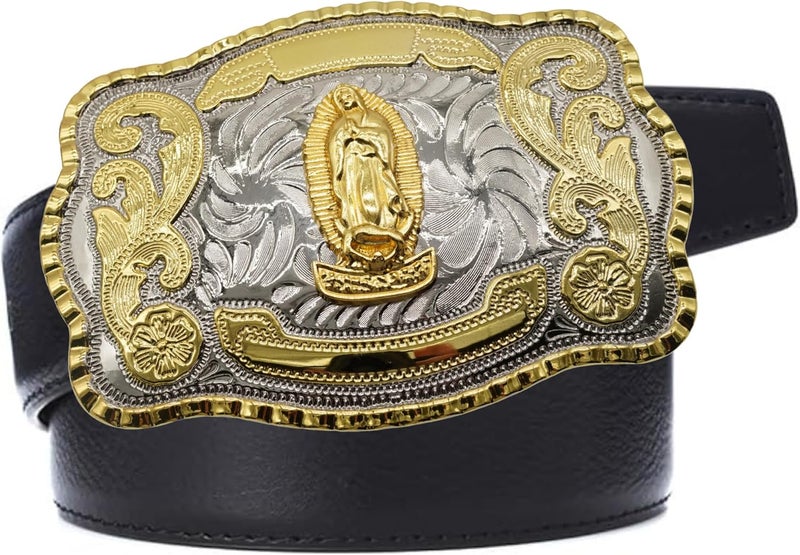 WMG Western St Jude Belt Buckle Gold Silver Saint Jude San Judas Cowboy Buckle Hebilla Vaquero Rodeo - Image 3